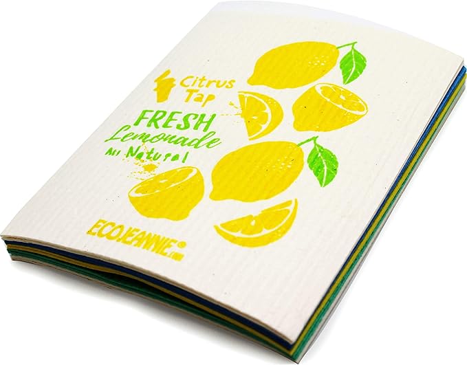 (10 Pack) Eco-Friendly Reusable German Cleaning Cloth 100% Biodegradable Cellulose Sponge Cloths, Kitchen Cloths, GMO-Free, Reusable - Made in Germany Packaged in P.R.C.