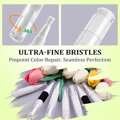 2 Pack White Shoe Paint Polish Pen with Brush Tip, Permanent Waterproof Leather Paint for Shoes, Sneakers, Bags & Purses | Stain Remover, Leather Restorer, Scuff Repair, Shoe Whitener