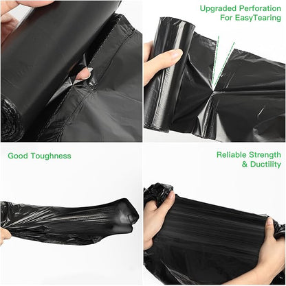 4 Gallon Small Bathroom Black Trash-Bags - Compostable Mini Garbage Bags 100 Count Biodegradable Little Waste Basket Kitchen Office Car Unscented Tiny Liners Strong Thick Inwaysin