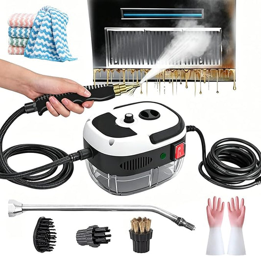 2500w Handheld High-Temperature Pressurized Steam Cleaner, 2026 Upgraded Portable High Pressure Steam Cleaner, 2500watt Handheld Steam Cleaner for Kitchen, Bathroom, Furniture, Car (Basic-White)