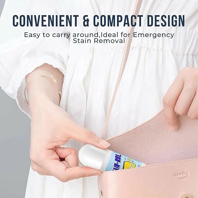 50ml Portable Stain Remover for Clothes, Emergency Stain Removing Pens for Spots, Stains, Marks, and Messes, Suitable for Cotton, Numb, Polyester, Fiber, Roll Bead Design (1Pcs)
