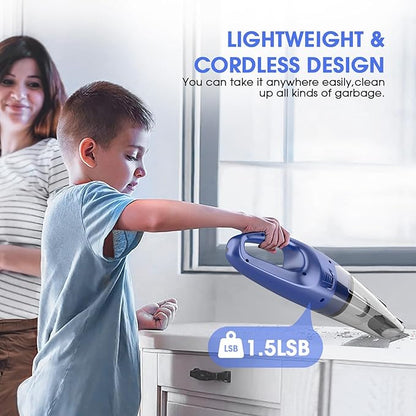 YOOHI Handheld Vacuum Cordless Rechargeable – 6000Pa Mini Hand Held Vacuum, LED Light, 20–25 Mins Runtime, USB Charging, 500ML Cup – Lightweight Small Vacuum Cleaner Cordless for Car/Office/Home
