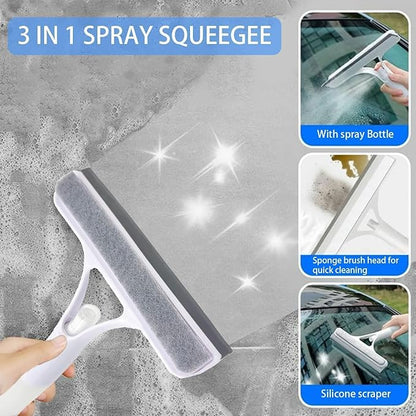 Shower Squeegee for Glass Doors All-Purpose Window Squeegee for Tile Shower Walls Mirror Bathroom Car Window Cleaning (Yellow)