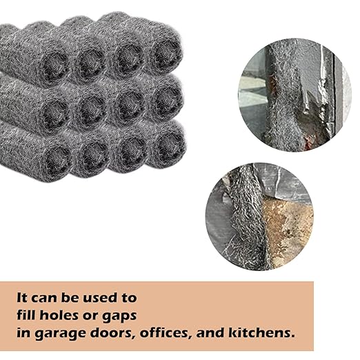 Steel Wool Pads 0000 24PCS Roll Glass Wood Fabric Metal Extra Fine Polishing Chrome Glass Polishing Pads Mice Control Weep Hole Covers Walls