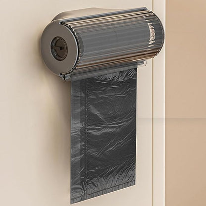 1 Pcs Trash Bag Dispenser Extra Large Trash Bag Dispenser Roll Holder Garbage Storage Box Organizer Plastic Bag Organizer for Kitchen (Black)