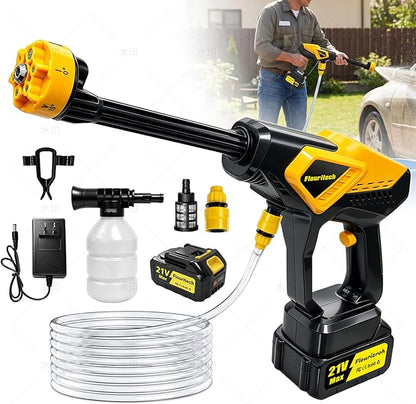 Cordless Portable Handheld Cleaning Tool, 6-in-1 Nozzle, 16.4FT Hose, Foam Cannon & Filter, Handheld Washer for Car, Garden, Outdoor Cleaning