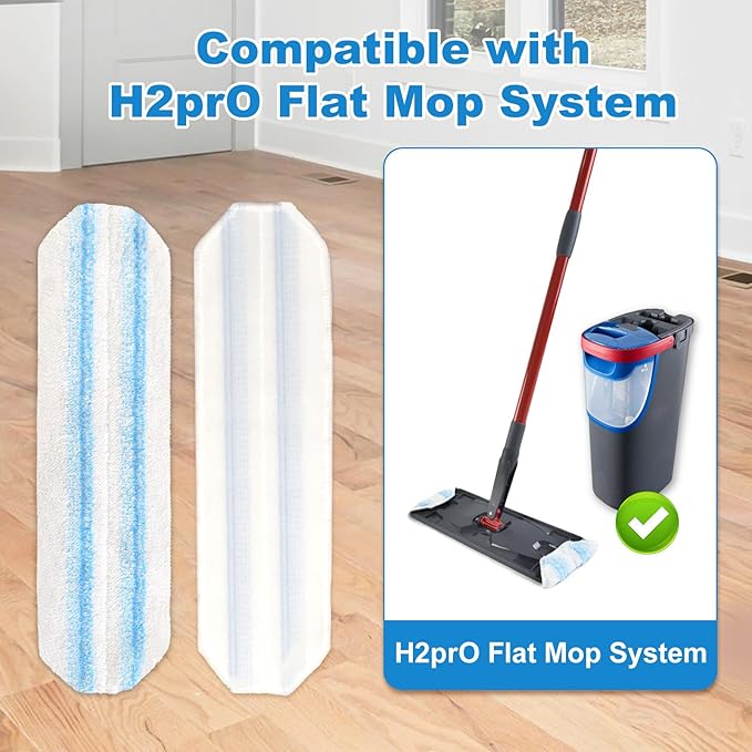 3PCS Replacement Mop Pads for O-Cedar H2prO Flat Mop System, ,Microfiber Mop Pad Easy Clean For All Hard Floors,Reusable & Machine Washable