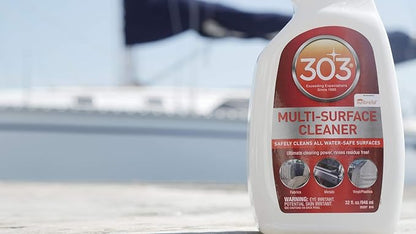 303 Products Marine Multi-Surface Cleaner, Boat Cleaner Spray for Vinyl, Canvas & Upholstery – Removes Dirt & Grime, Sunbrella Recommended, 32 oz (6-Pack)