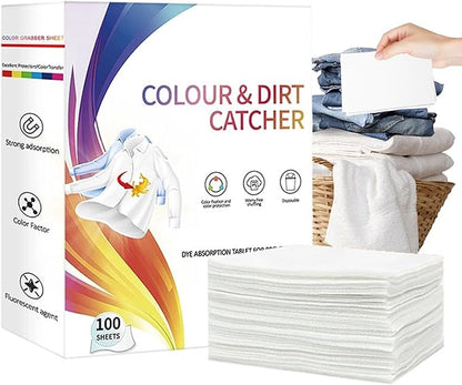 100pcs Color Catchers For Laundry - VColor Catcher Sheet, Dye Absorbing Laundry Sheets | High-Strength Dye Guard For Washing Machine & Dryer, Household Daily Travel Commercial Dryer Fabric Clothes