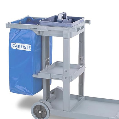 Carlisle FoodService Products Janitorial 6pk Tool Caddy - 3-Compartment Organizer for Janitorial Cart, Durable Polypropylene Construction, Portable and Versatile for Commercial Use (6 Pack)