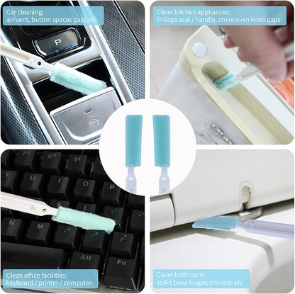 Small Cleaning Brush Set for Household, Car Vent Detailing Cleaning Stick, Humidifier Groove Bottle Gap Cleaning Tool, Crack Crevice Cleaner for Door Window Track Faucet Croner Hard Tight Spaces