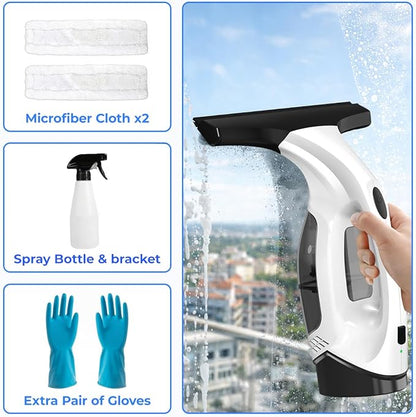 Cordless Window Vacuum Squeegee, Electric Window Cleaner Squeegee with 2000Pa Suction, 280mm Wide Blade, 150ml Tank for Shower Glass, Mirrors, Tiles & Car Windows