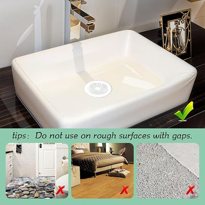4Pcs Silicone Drain Covers Round Hair Drain Catcher with Suction Cup Shower Drain Hair Catcher Hair Stopper Shower Drain Covers for Shower Drains Bathroom Kitchen Bathtub Sink Easy to Install andClean