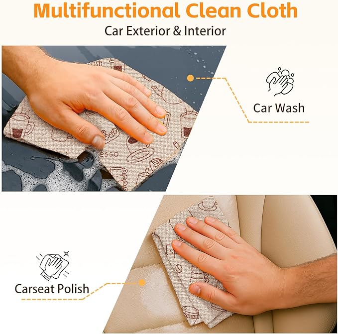 Microfiber Cleaning Cloth Roll, 50 Tear-Away Sheets, Reusable & Washable, Lint-Free, Non-Scratch, Highly Absorbent Barista Towels for Kitchen, Home, Bar, Studio & More, 12x12 in