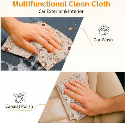 Microfiber Cleaning Cloth Roll, 50 Tear-Away Sheets, Reusable & Washable, Lint-Free, Non-Scratch, Highly Absorbent Barista Towels for Kitchen, Home, Bar, Studio & More, 12x12 in