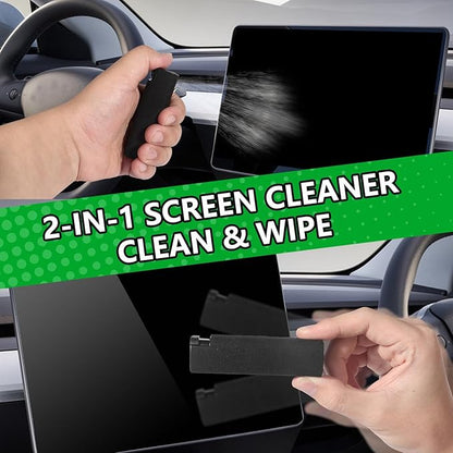 11Pcs Customized for Tesla Interior Cleaning Kit | Tesla Seat Cleaner, Tire Shine, Screen Cleaner, Oil Film Cleaner, Tire Stone Cleaning Tool | Tesla Model 3 Y X S Accessories 2025-2019