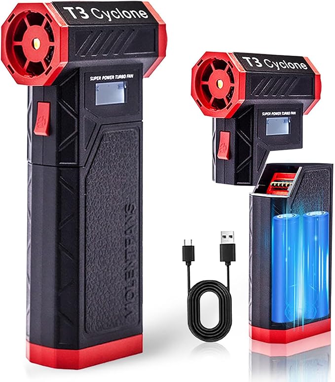 T3 Compressed Air Duster-138000RPM High-Speed Electric Air Duster,4-Gear Adjustable Air Blower for ComputerPC,Keyboard,Car,Home Cleaning