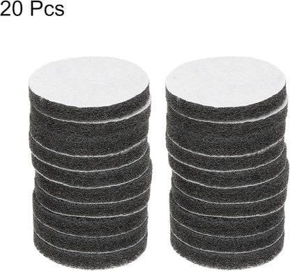 HARFINGTON 20pcs Scrubber Scouring Pads 800 Grits 3 Inch Drill Power Brush Hoop and Loop Surface Conditioning Disc Drill Scuffing Disc Scrub Pads for Home Kitchen Cleaning, Grey