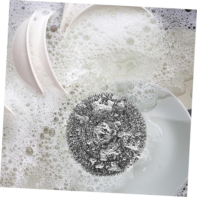ABOOFAN Stainless Steel Scrubber Balls 8pcs Heavy Duty Cleaning Tool for Pots and Pans Sturdy Steel Dish Scrubbers for Kitchen Use