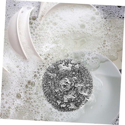 ABOOFAN Stainless Steel Scrubber Balls 8pcs Heavy Duty Cleaning Tool for Pots and Pans Sturdy Steel Dish Scrubbers for Kitchen Use