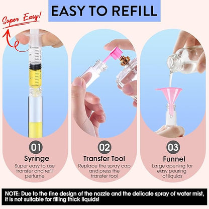 6 Pack 8ML Empty Atomizer Sprayer for Perfume Cologne Spray Bottle for Refill Portable Cologne Dispenser Mini Sprayer for Men Twist Tpye