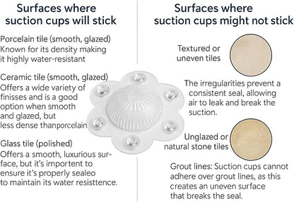 2-Pack Hair Catcher Drain Cover – 5" Dome-Shaped Soft PVC with 6 Suction Cups – Clear Hair Stopper for Shower & Bathtub Drains – Prevents Clogs Without Blocking Water Flow