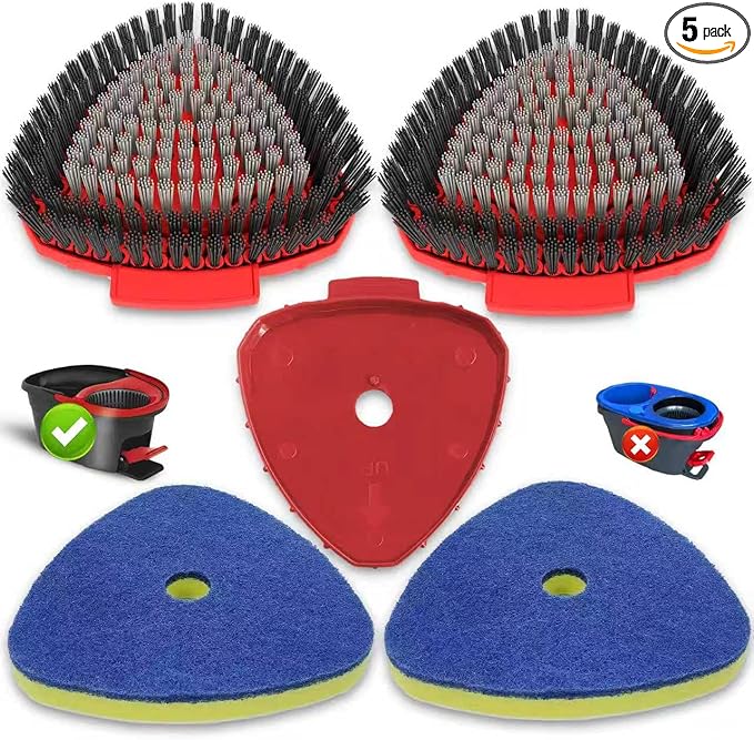 Spin Mop Replacement Head Compatible with O Cedar EasyWring 1 Tank,Scrubber Heads,Scrub Brush Attachment for Bathroom,Kitchen and Various of Hard Floors