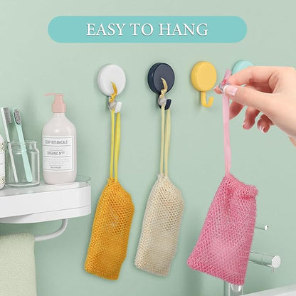 6 Pack Soap Bags, Colorful Soaps Saver Bag Mesh Soap Bags for Soaps Bars, Hangable Exfoliating Pouch with Drawstring for Shower Bath (Pink, Yellow, Orange, Blue, Green, Beige, 3.5''x5.5'')