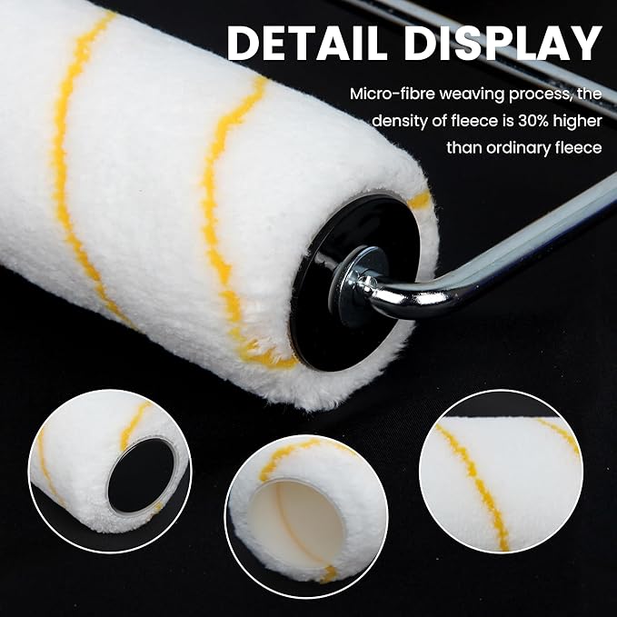 VOOMEY Paint Roller Covers, Microfiber Paint Roller 9 Inch, 3/8 Nap Roller 9 Inch,Pack of15, Paint Supplies for Painting Walls