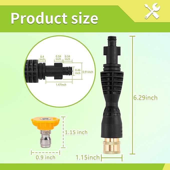 FIXFANS Foam Cannon, Wide Neck Snow Foam Lance with Replacement Adapter for Portland Husky and Ryobi Pressure Washer, Heavy Duty Power Washer Foam Blaster with 1/4 Inch Quick Connector, 5 Nozzles, 1L