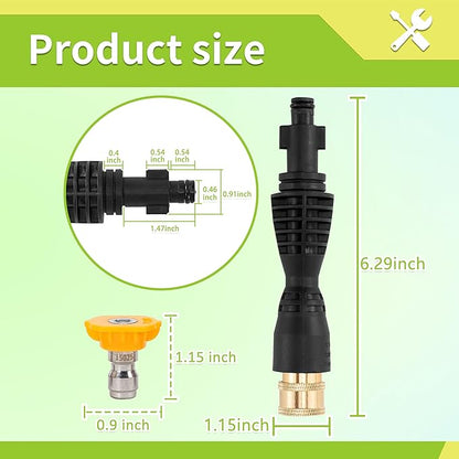 FIXFANS Foam Cannon, Wide Neck Snow Foam Lance with Replacement Adapter for Portland Husky and Ryobi Pressure Washer, Heavy Duty Power Washer Foam Blaster with 1/4 Inch Quick Connector, 5 Nozzles, 1L