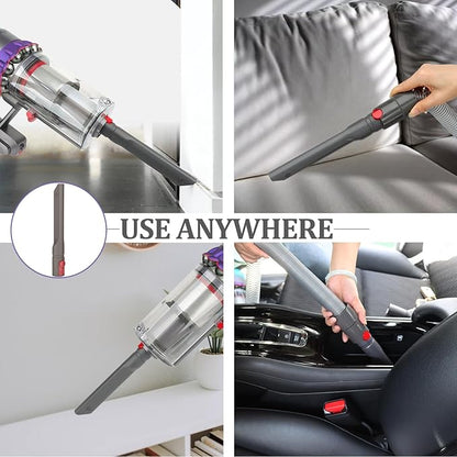 RTop Dryer Vent Lint Vacuum Atttachments and Crevice Tool for Dyson Gen 5 V15 V15s V12 V11 V10 V9 V8 V7 Detect Outsize Slim Absolute Cyclone Vacuum Nozzle Flexible Dryer Lint Remove Tool Cleaner Kit