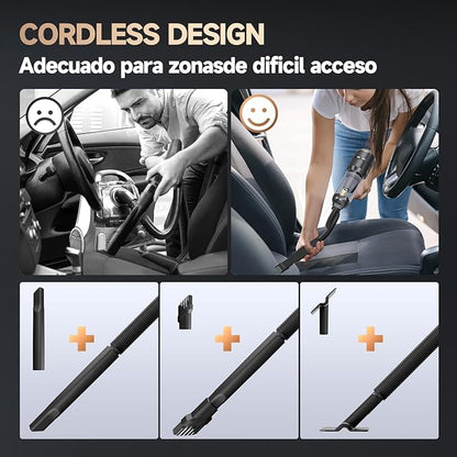 Car Vacuum Portable Cordless, Foldable Handheld Vacuum with Brushless Motor, 22000PA High Power Mini Hand Vacuum Cleaner & Air Blower & Duster & Pump for Home, Pet, Office