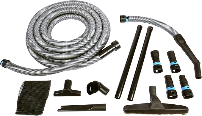 Quick Click Multi-Brand Power Tool Dust Collection Adapter Set and Full Cleanup Vacuum Accessories with 30 Ft. Hose for Home and Shop Wet/Dry Vacuums