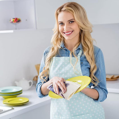 Cunhill 6 Pcs Swedish Kitchen Dish Cloths Kitchen Towels Reusable Sponge Cleaning Cloths Wipes Absorbent Dish Cloth Quick Drying Washable Decorative Tea Towels No Odor Bar Hand Towel (Lavender)