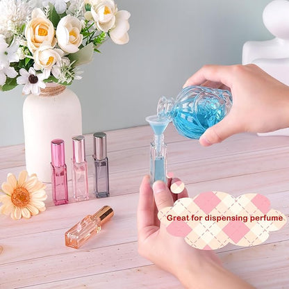 5-Pack Refillable Glass Travel Perfume Bottles, 10ml Mini Spray Bottles with Filling Tools, Multi Color