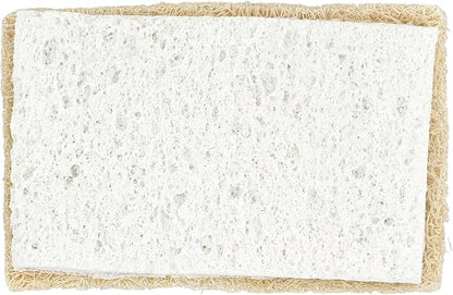 Full Circle 100% Plant-Based Loofah Sponges – Pack of 2 – Plastic-Free, Natural Sponge, No Microplastics, Safe for Nonstick Cookware.