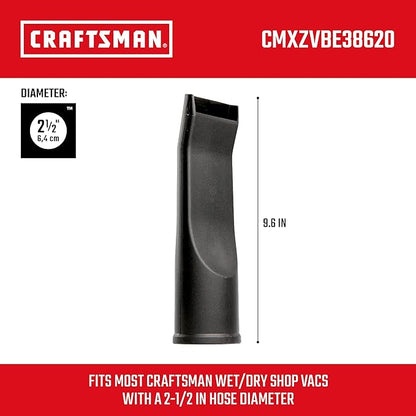 CRAFTSMAN CMXZVBE38620 2-1/2 in. Car Nozzle Wet Dry Vac Attachment, Industrial-Grade Shop Vacuum Accessory for Deep Automotive Cleaning, Fits 2-1/2 in. Hose Diameter