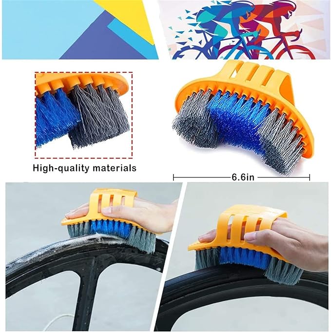 focopot Bike Cleaning Kit (9pcs), Including Chain Cleaner for Cycling,Bicycle Clean Brush Tools for Mountain/MT/Road/BMX Bike