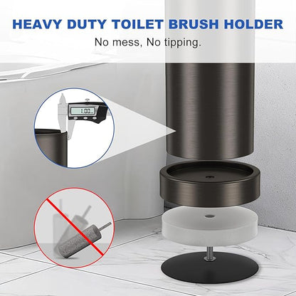 Toilet Brush and Holder Set: 304 Stainless Steel