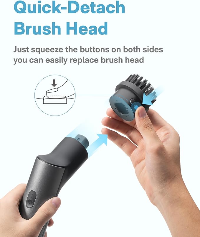 HOTO 3 Pcs Replacement Brush Heads for Cordless Spin Scrubber, Suitable for HOTO Electric Scrubber Only, Power Cleaning Brushes for Bathroom Floor Tile