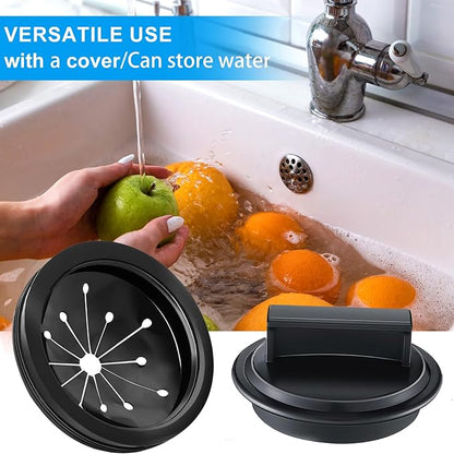 3 1/8" Inch Garbage Disposal Splash Guard with Garbage Disposal Drain Cover for Sink,Rubber Garbage Guard and Garbage Disposal Stopper for Whirlaway, Waste King, and GE Models (Black 3 1/8 in)