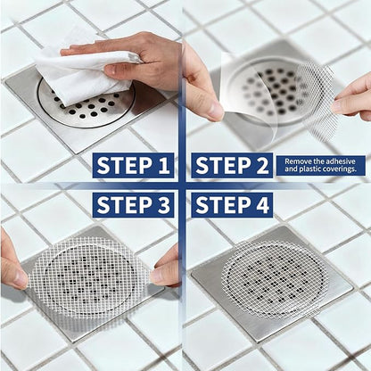 30 Pack,Disposable Mesh Hair Catcher for Shower & Tub Drains, Easy Install, Prevents Clogs, Bathroom Drain Protector