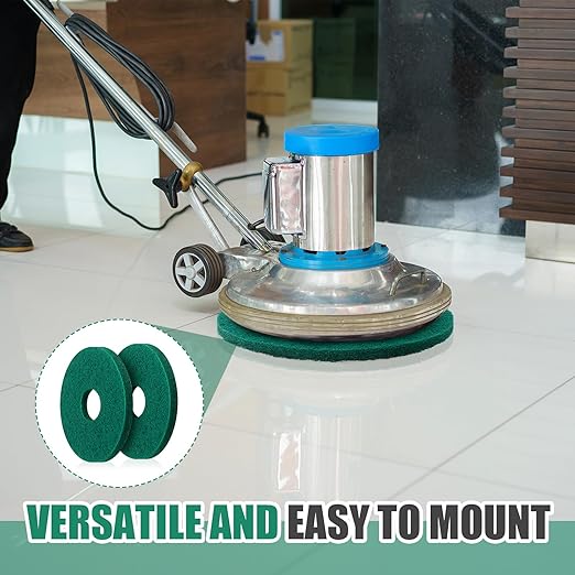 Teenyyou 5 Pcs 12" Cleaning Orbiter Pads Commercial Floor Buffer Pads Hardwood Floor Maintenance Scrubber Polisher Cleaning and Stripping for Orbiter Machine (Green)