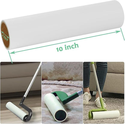 10-Pack 10 inch Lint Roller Refills for Evercare Layers Smart Design Large Mega Lint Rollers 10'' Wide Large Sticky Roller Replacement Refills 60 Sheets per Refill Total 600 Sheets