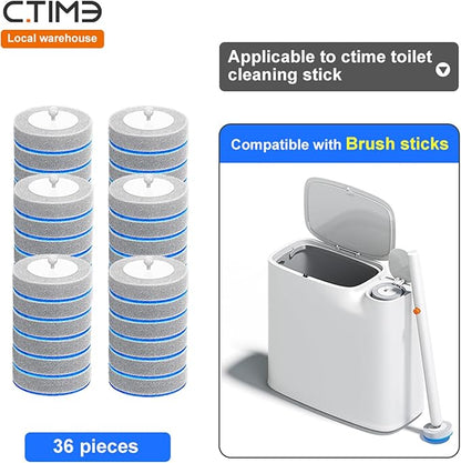 CTIME - 36 Replacement Toilet Brush Heads, Suitable for Bathrooms and Toilets