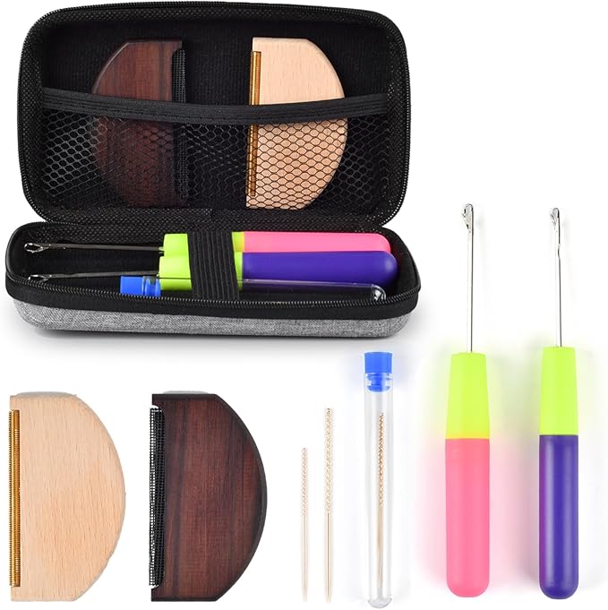 Cashmere Combs, Sweater De-Pilling Tool, Pill Remover, Include Wool Comb, Snag Repair Needles and Latch Hooks, Complete Garment Repair Kit