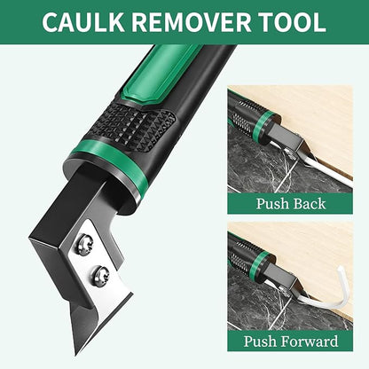 6 in 1 Caulk Remover Tool with Dual-End Multi-Function Handle – Includes Grout Removal Tool for Bathroom, Kitchen, Tile, Shower, Sink & Window Sealing and Cleaning