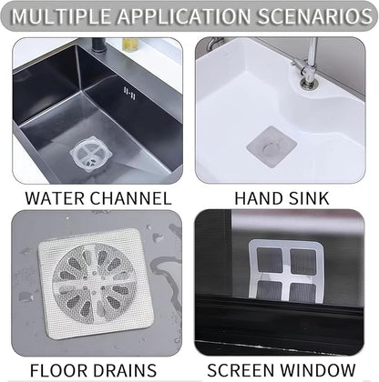 60 Pack Disposable Shower Drain Hair Catcher, 4" X 4" Disposable Drain Hair Catcher, Floor Drain Filter Stickers, Square Shower Drain Mesh Sticker, Bathroom, Laundry, Bathtub, Kitchen, Sink