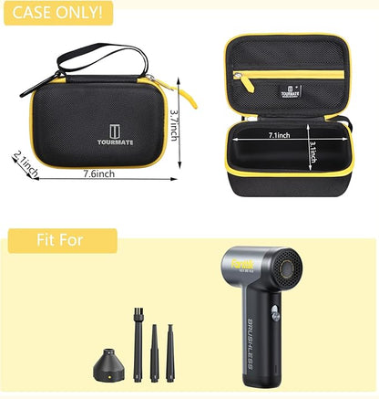 Tourmate Hard Storage Case Compatible Fanttik B8 Ace Electric Air Duster,Travel Box for B11 Pro Max Electric Air Duster Compressed Air Duster（Case Only） (Black & Yellow)